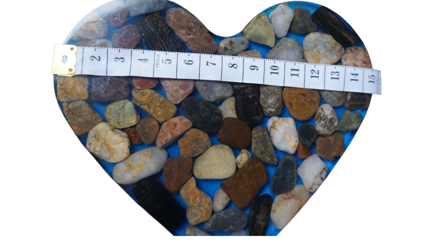 Handmade Resin Heart with Natural Rocks – Unique Gift