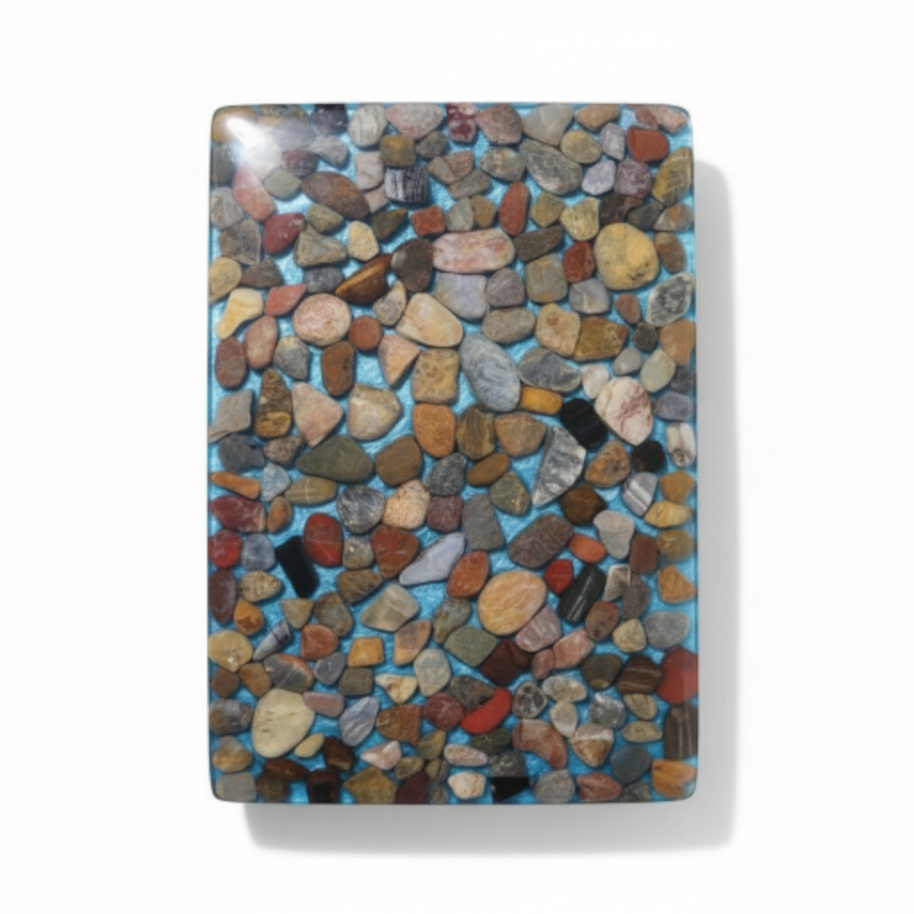 Handmade Resin Gemstone Decor Board – Ocean Blue